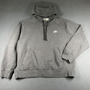 Nike Sportswear Club Fleece Hoodie Womens Large Gray Pullover Logo BV2654-071